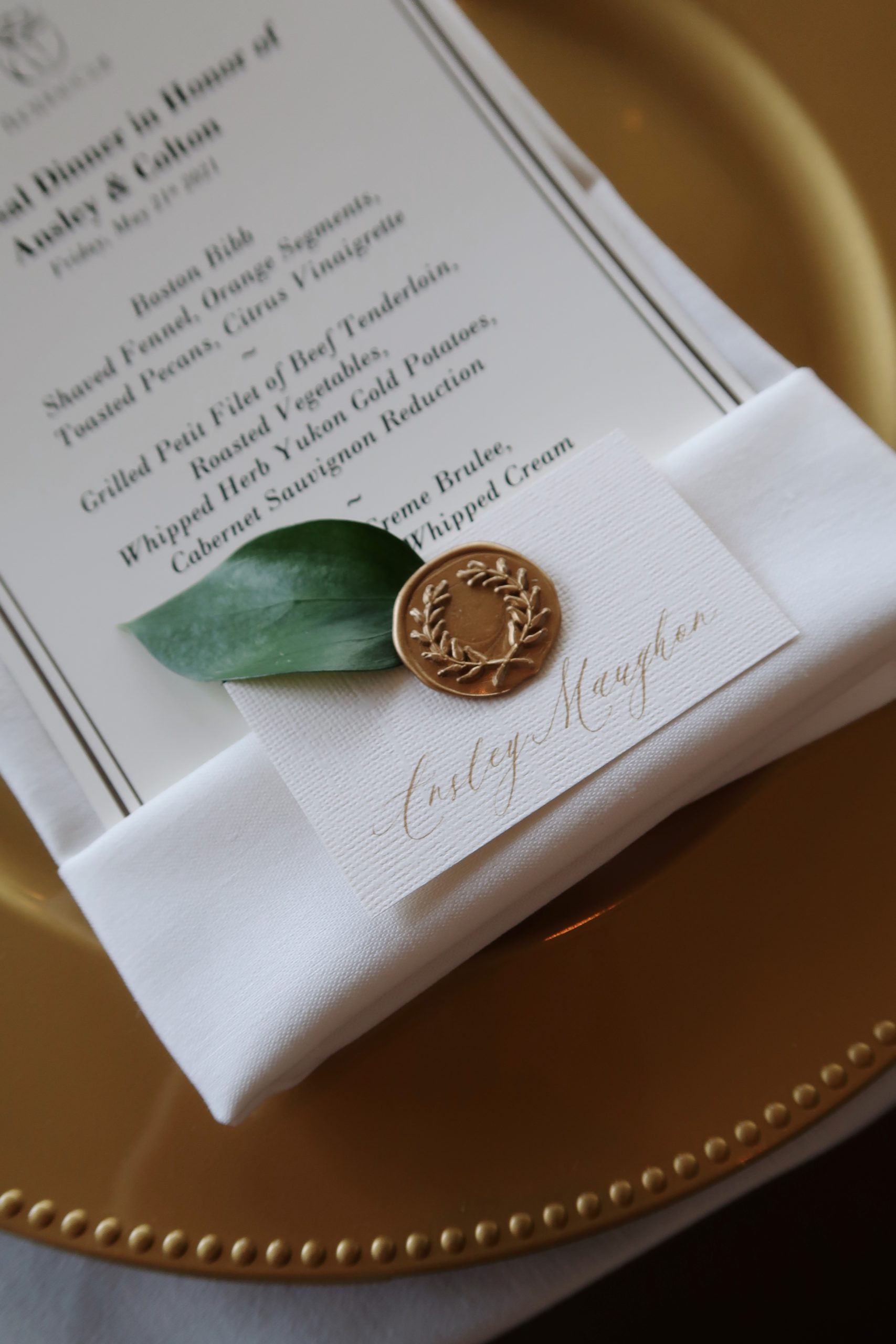 Wax Seal Watercolor Place Cards — Copper Carbon